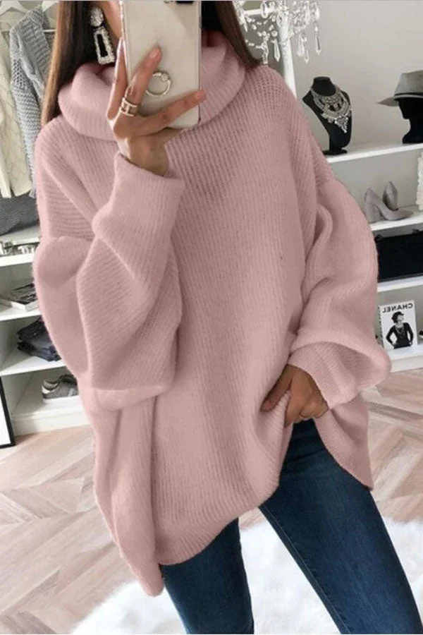 Schickes Herbst Rollkragen Pullover Kleid Für Damen