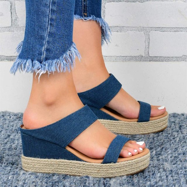 Damen Sommer-Sandalen Mit Dicker Sohle