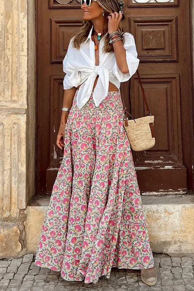 Aliams | Sommer Lange Röcke Boho Print