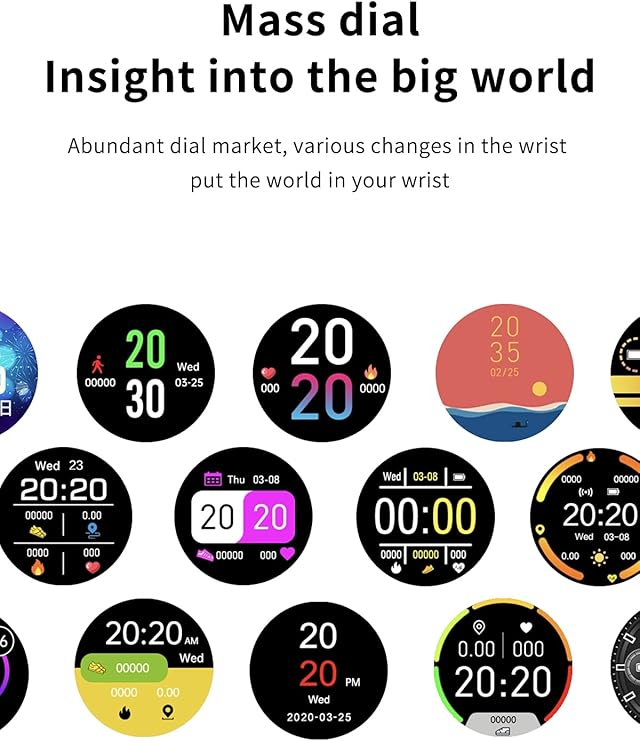 Aliams | Wasserdichte Unisex Smartwatch mit Fitness Tracker und Herzfrequenzmesser