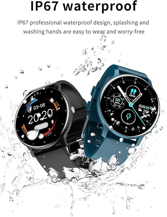 Aliams | Wasserdichte Unisex Smartwatch mit Fitness Tracker und Herzfrequenzmesser