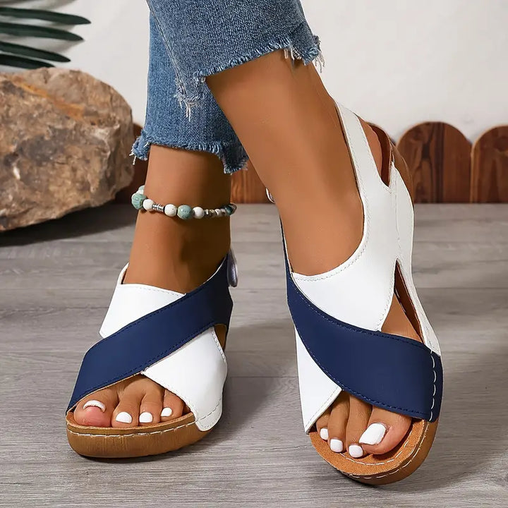 Aliams | Damenschuhe mit Kontrastierendem Keilabsatz