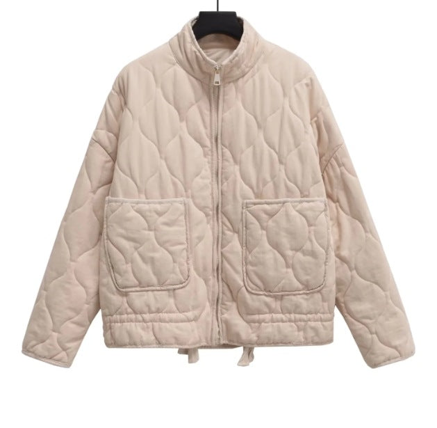 Jacke im Steppstil mit Reißverschluss und Taschen für Damen