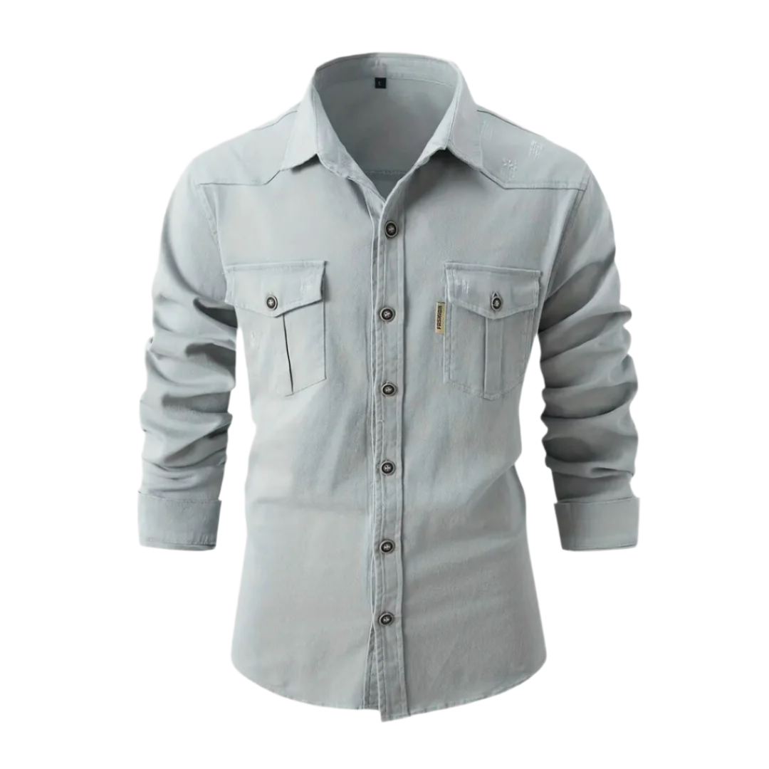 Herrenbluse mit gerader Passform und glatter Oberfläche