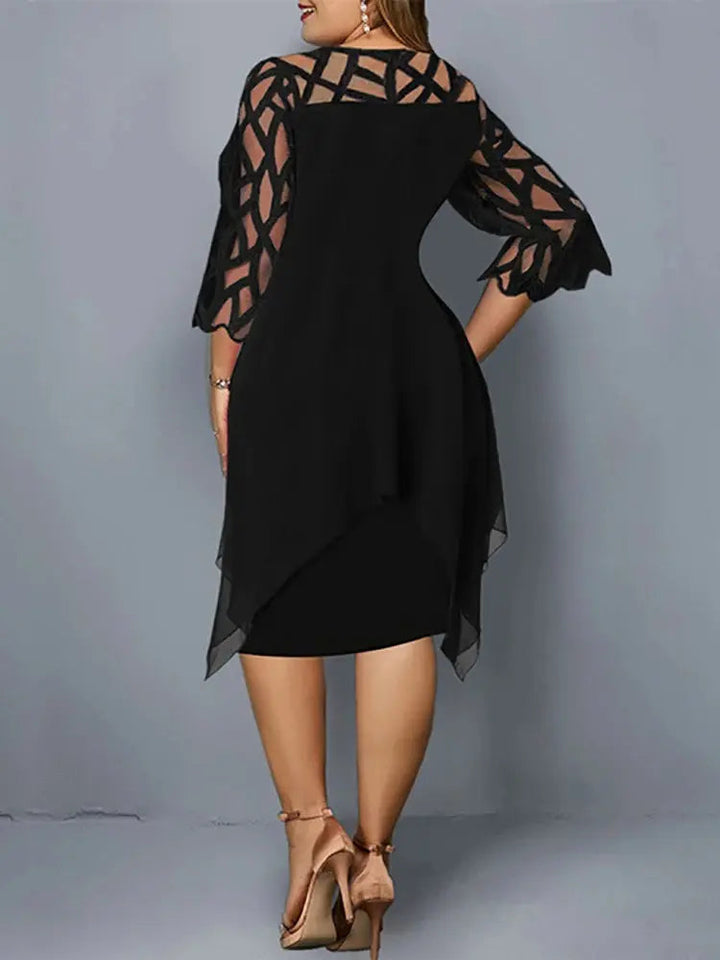 Aliams | Elegantes Plus Size Spitzen Midi Kleid