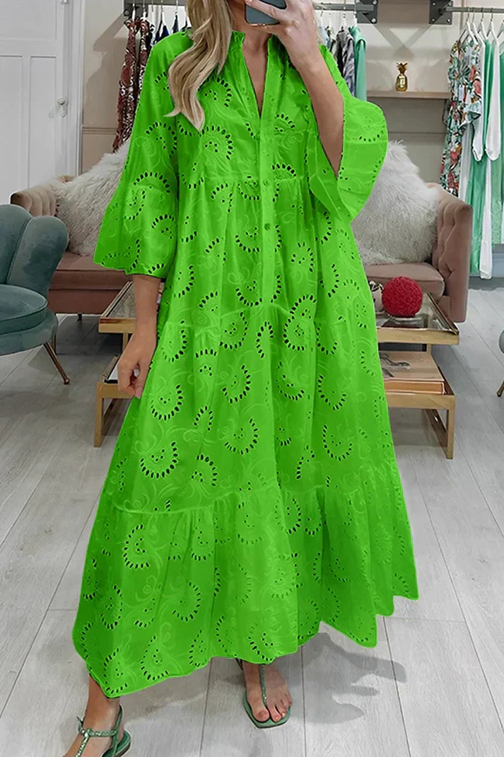 Aliams | Elegantes Kleid mit Lochstickerei