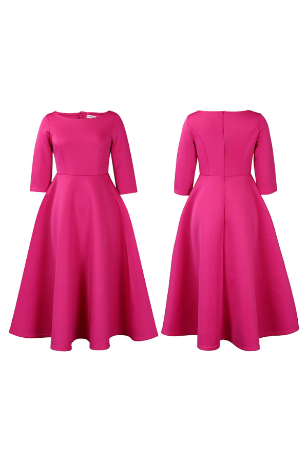 Aliams | 3/4-Ärmel Swing-Kleid