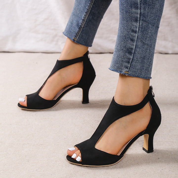 Aliams | Absatz Peep Toe Sandalen Damen, mit Rückenreißverschluss, Sommer Outdoor Schuhe"