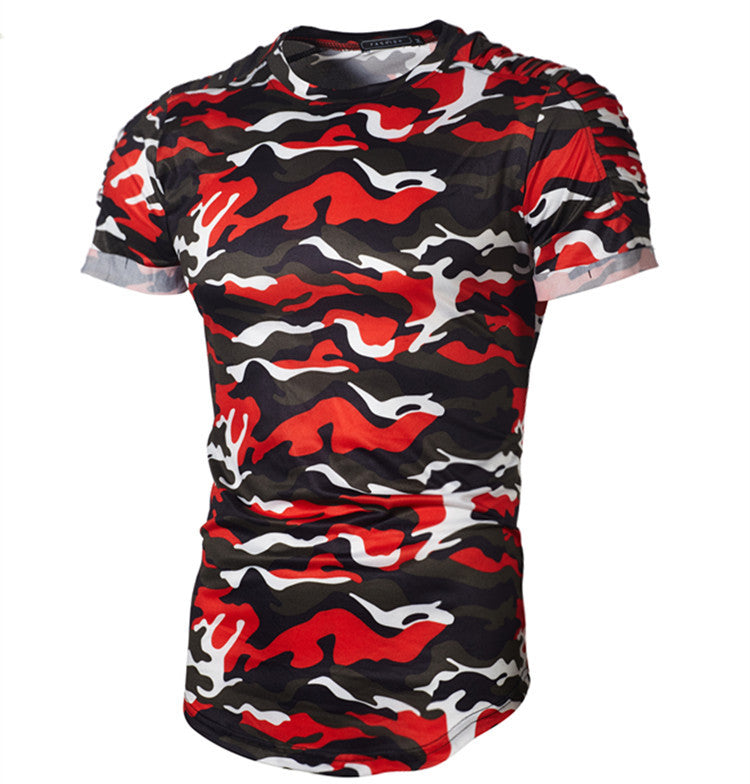 Herren Camouflage Premium T-Shirt mit einzigartigen Rippdetails Aliams