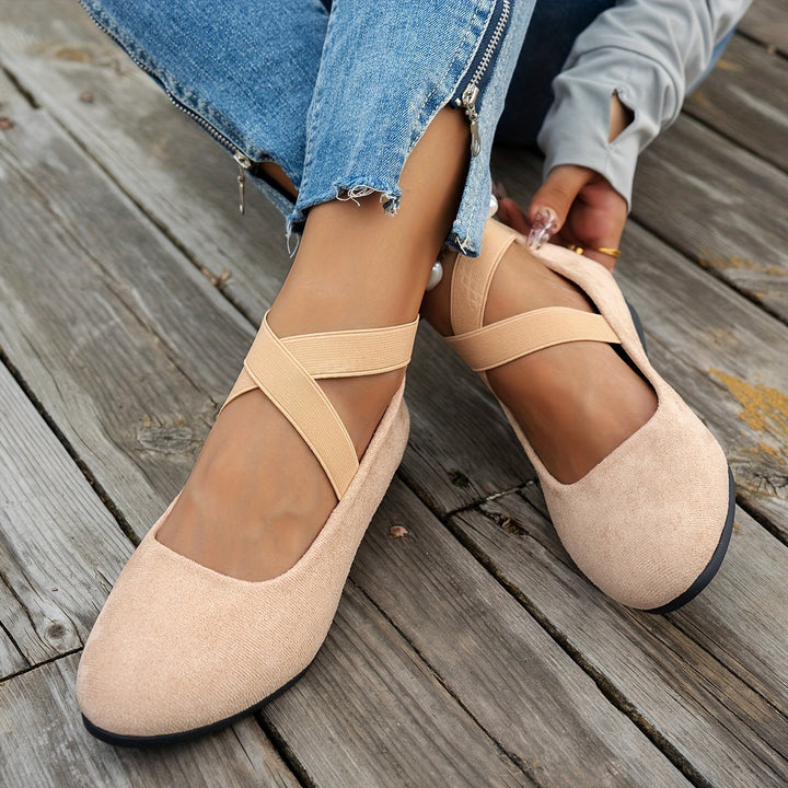 Aliams | Einfache Damen Ballerinas Aus Atmungsaktivem Samt