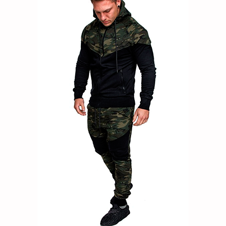 Herren Trainingspullover mit hohem Kragen und modischem Camouflage-Design Aliams