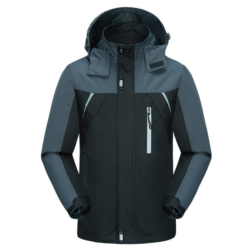 Herren isolierte Outdoor-Jacke mit verstellbarem Kapuzenkragen und wasserdichtem Material Aliams