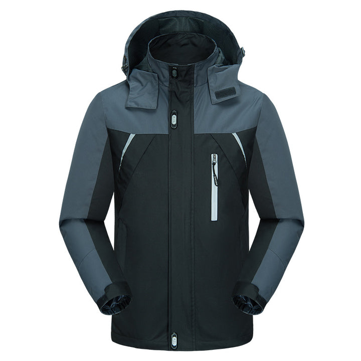 Herren isolierte Outdoor-Jacke mit verstellbarem Kapuzenkragen und wasserdichtem Material Aliams