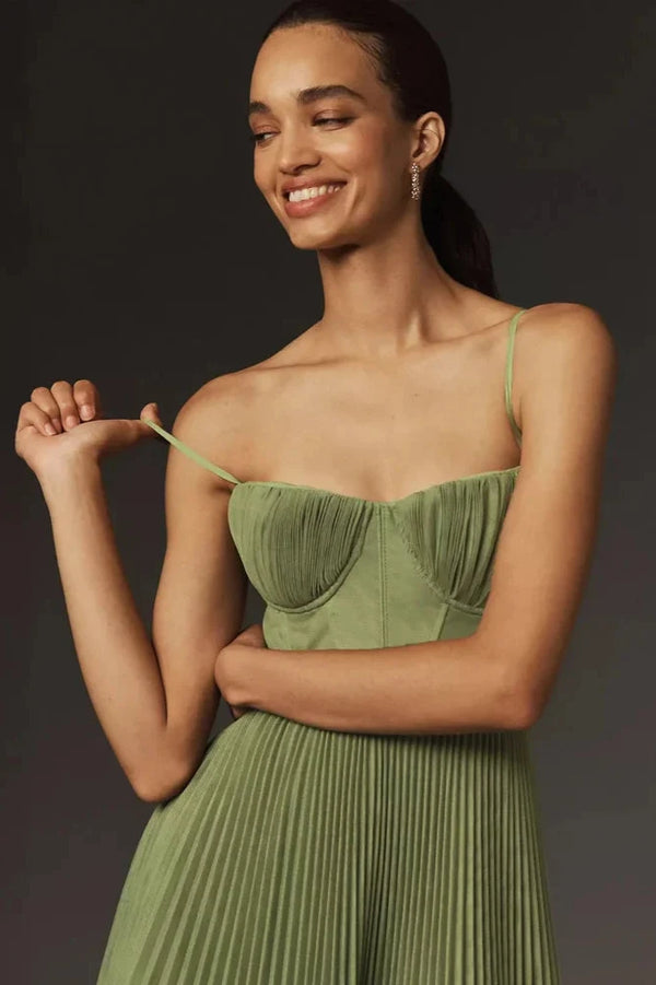 Flare Midi Kleid Für Damen – Sommerkleid In Grün