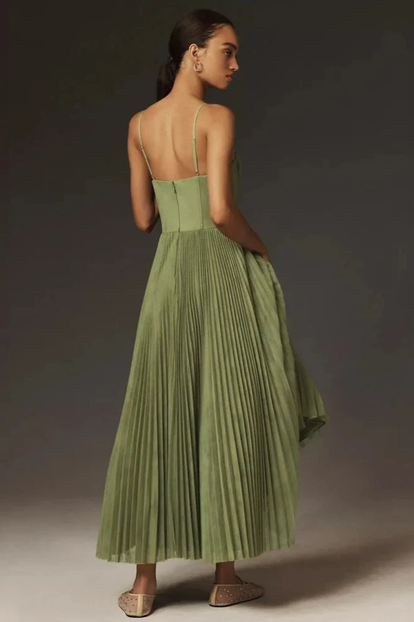 Flare Midi Kleid Für Damen – Sommerkleid In Grün