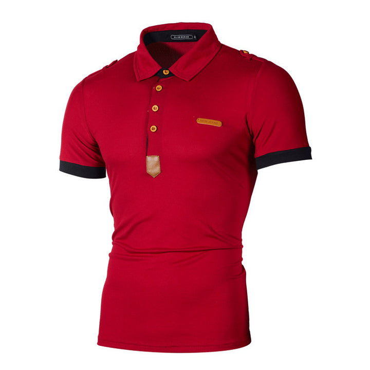 Herren Elegantes Kurzarmpoloshirt mit einzigartigem Kragen-Design Aliams