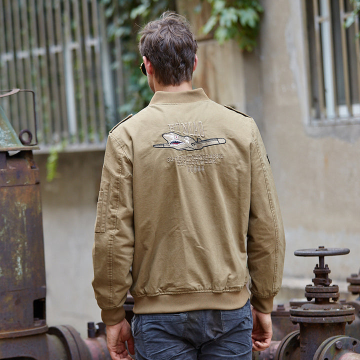 Herren stylische Bomberjacke mit praktischen Patches Aliams