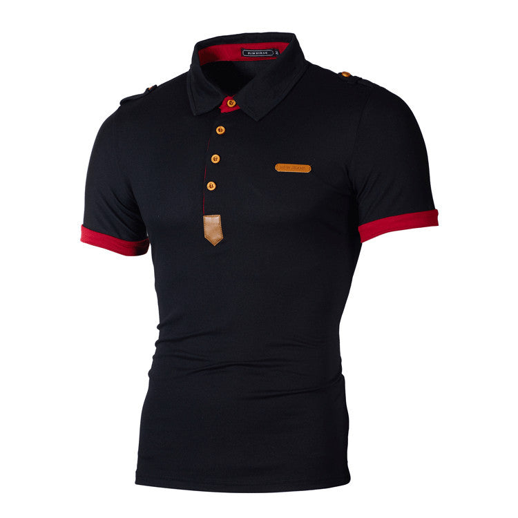 Herren Elegantes Kurzarmpoloshirt mit einzigartigem Kragen-Design Aliams