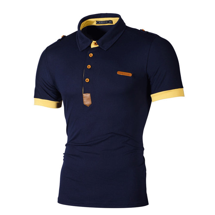 Herren Elegantes Kurzarmpoloshirt mit einzigartigem Kragen-Design Aliams