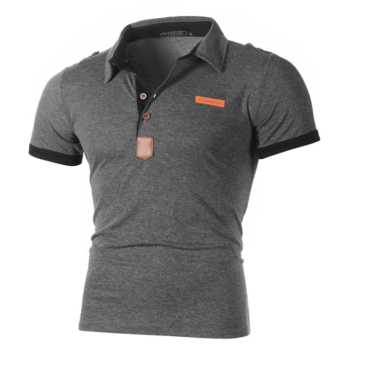Herren Elegantes Kurzarmpoloshirt mit einzigartigem Kragen-Design Aliams