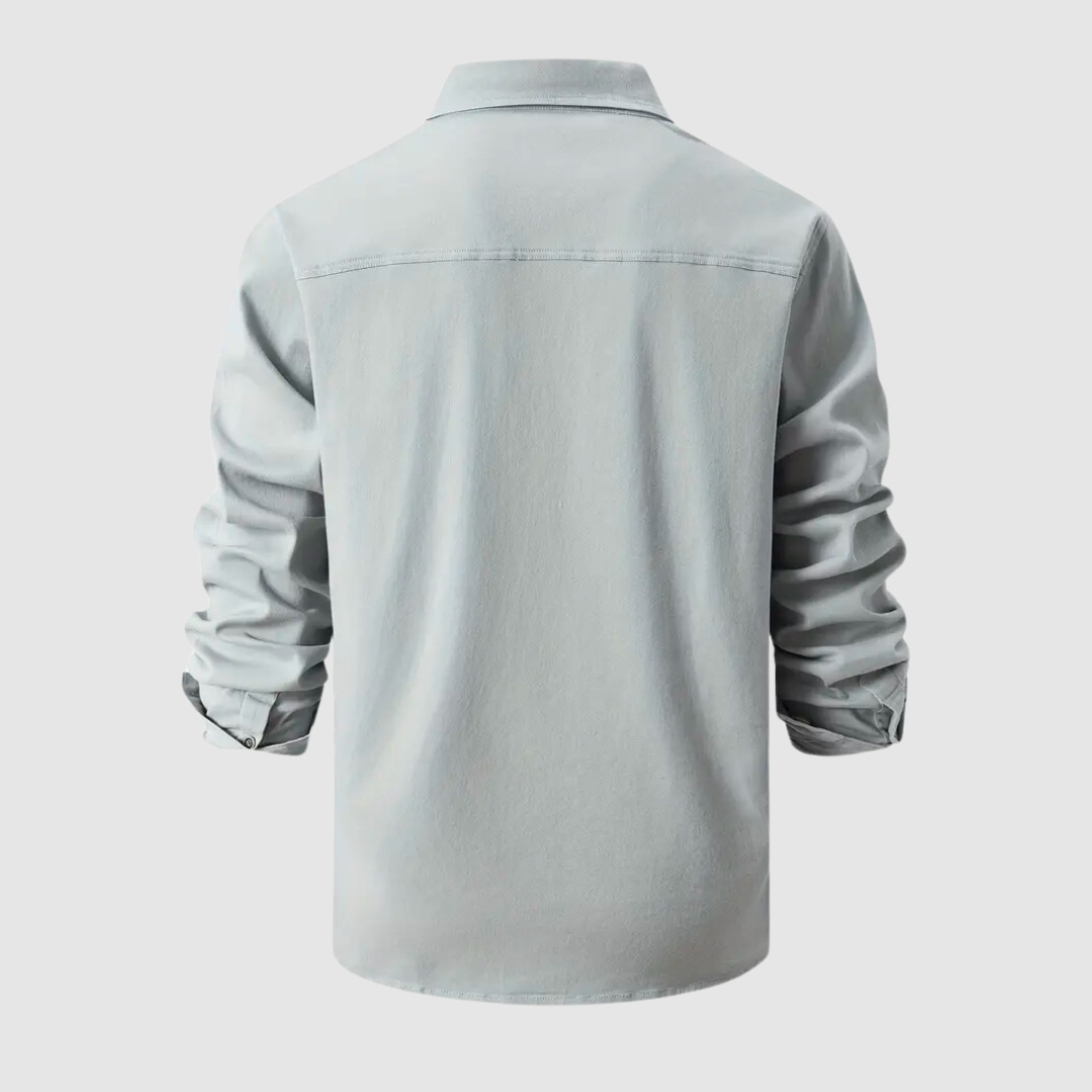 Herrenbluse mit gerader Passform und glatter Oberfläche