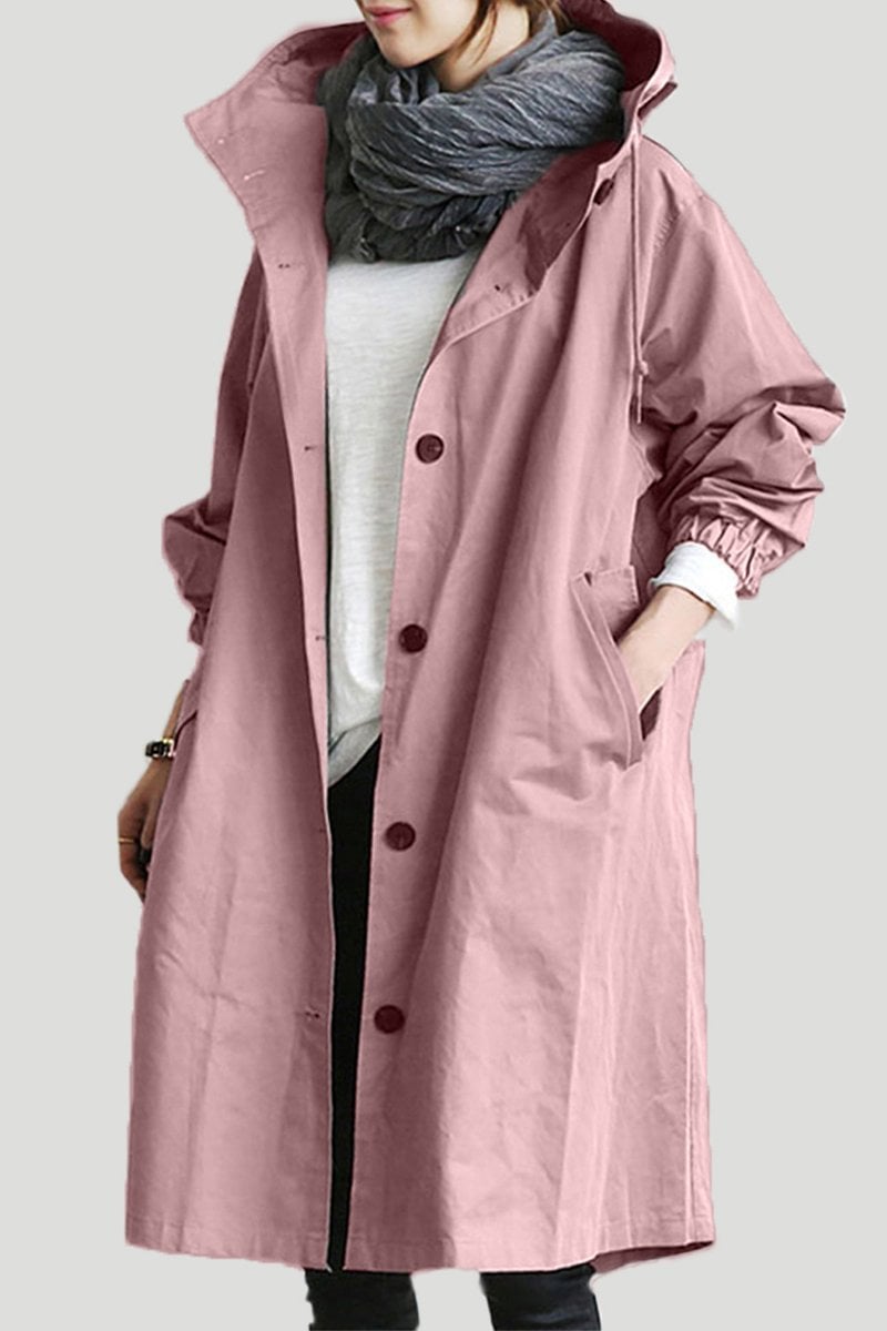 Aliams | Wasserdichter Trenchcoat mit Kapuze für Damen
