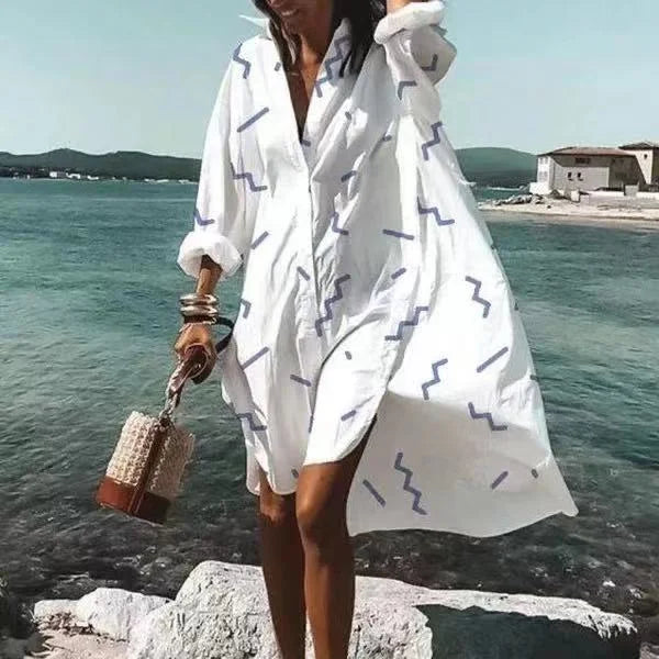 Aliams | Lässiges Mittellanges Hemdkleid für Frauen