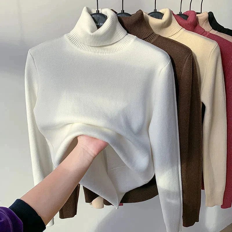 Fleece-Rollkragenpullover