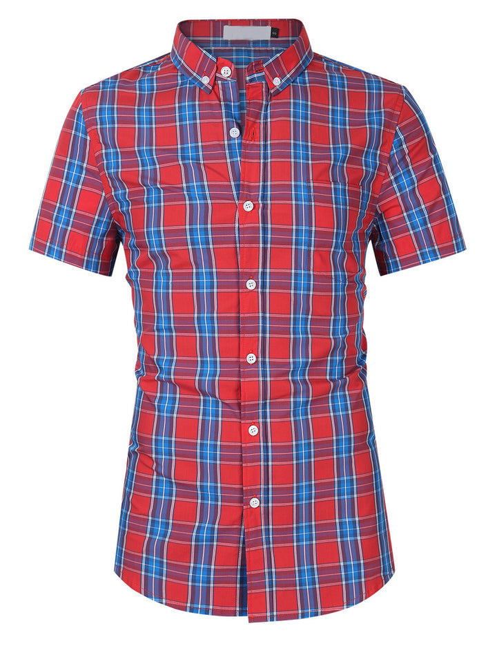 Herren Kurzarmhemd im modernen Karomuster mit strapazierfähiger Baumwolle Aliams