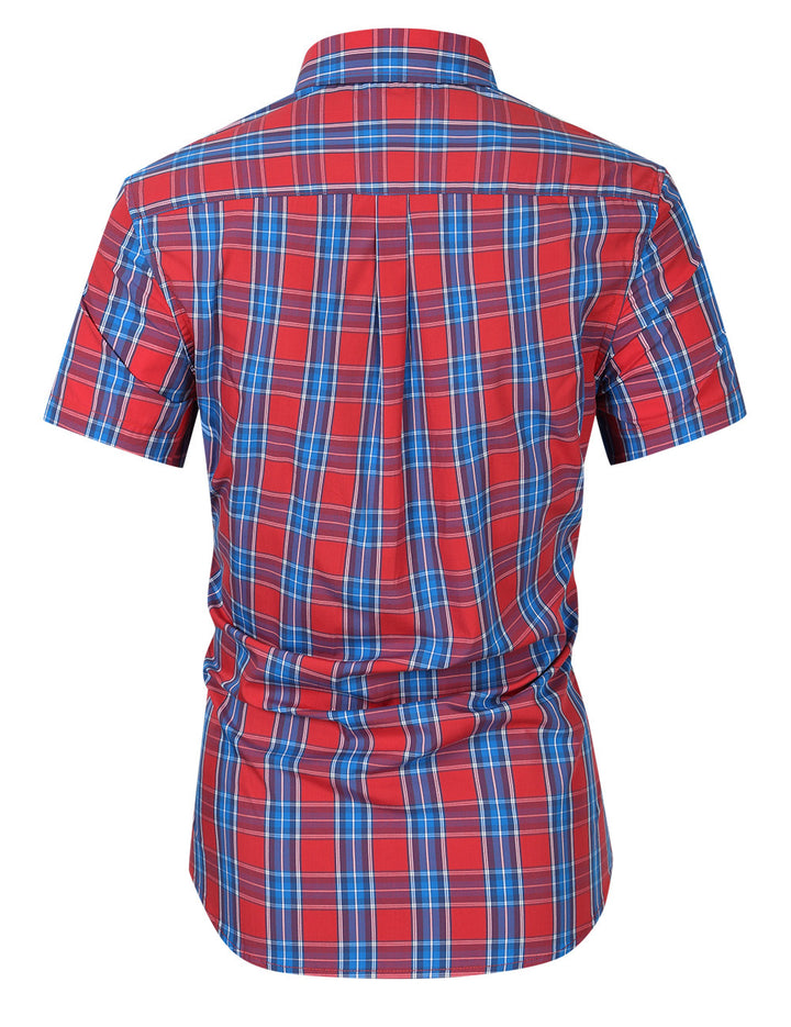 Herren Kurzarmhemd im modernen Karomuster mit strapazierfähiger Baumwolle Aliams