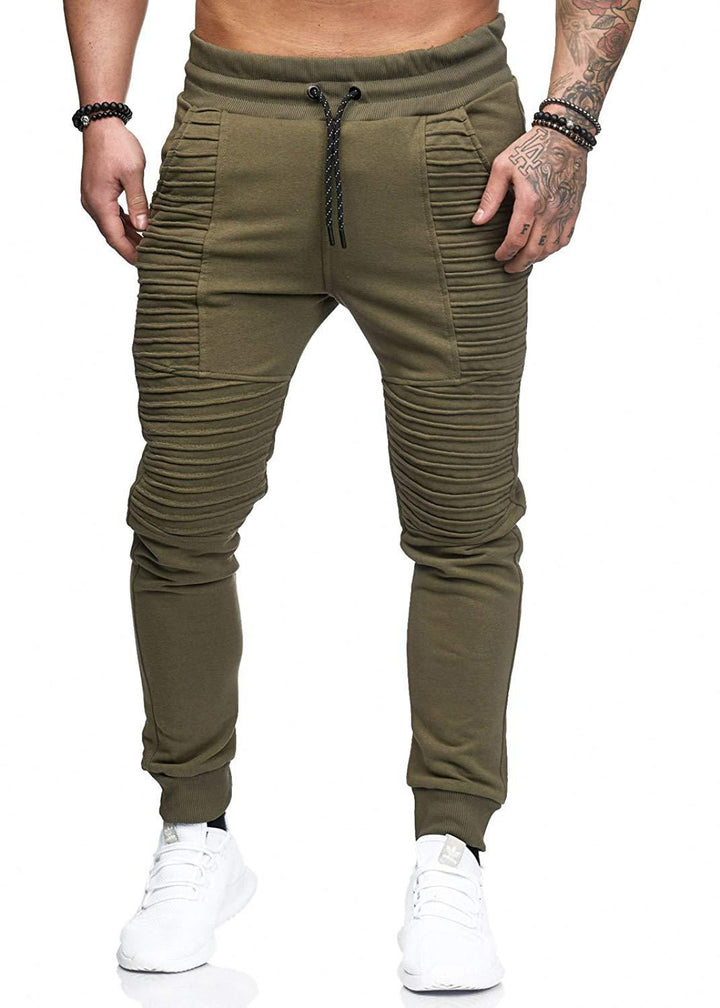 Herren Sportliche Slim-Fit Jogginghose mit innovativem Rippendesign Aliams