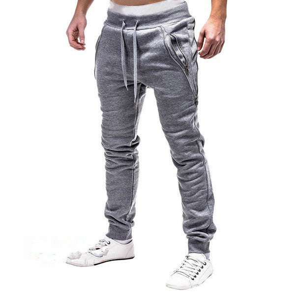 Herren Sportliche Slim-Fit Jogginghose mit praktischen Reißverschlusstaschen Aliams