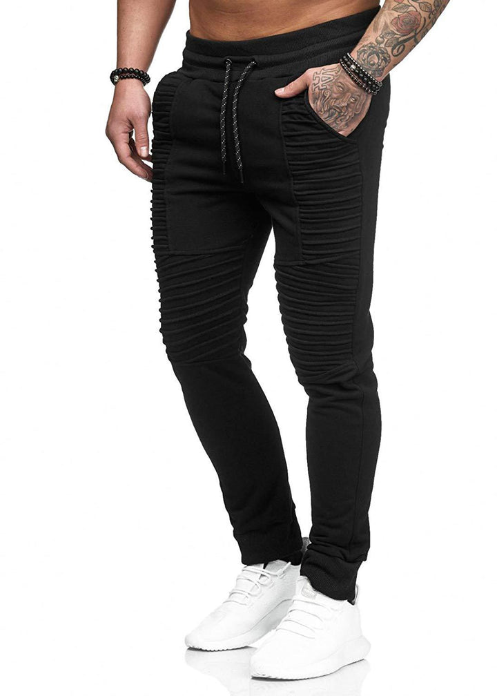 Herren Sportliche Slim-Fit Jogginghose mit innovativem Rippendesign Aliams
