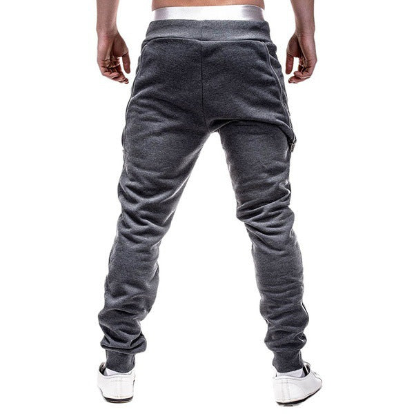Herren Sportliche Slim-Fit Jogginghose mit praktischen Reißverschlusstaschen Aliams