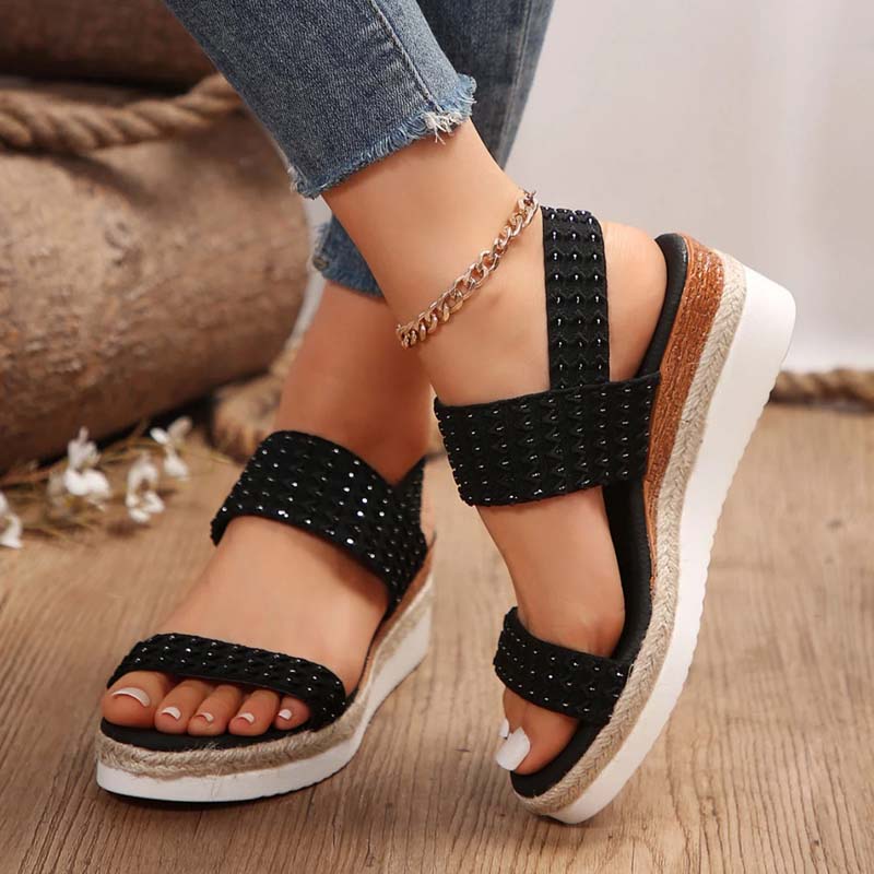 Aliams | Bequeme Sommer Plateau Sandalen mit Keil für Frauen