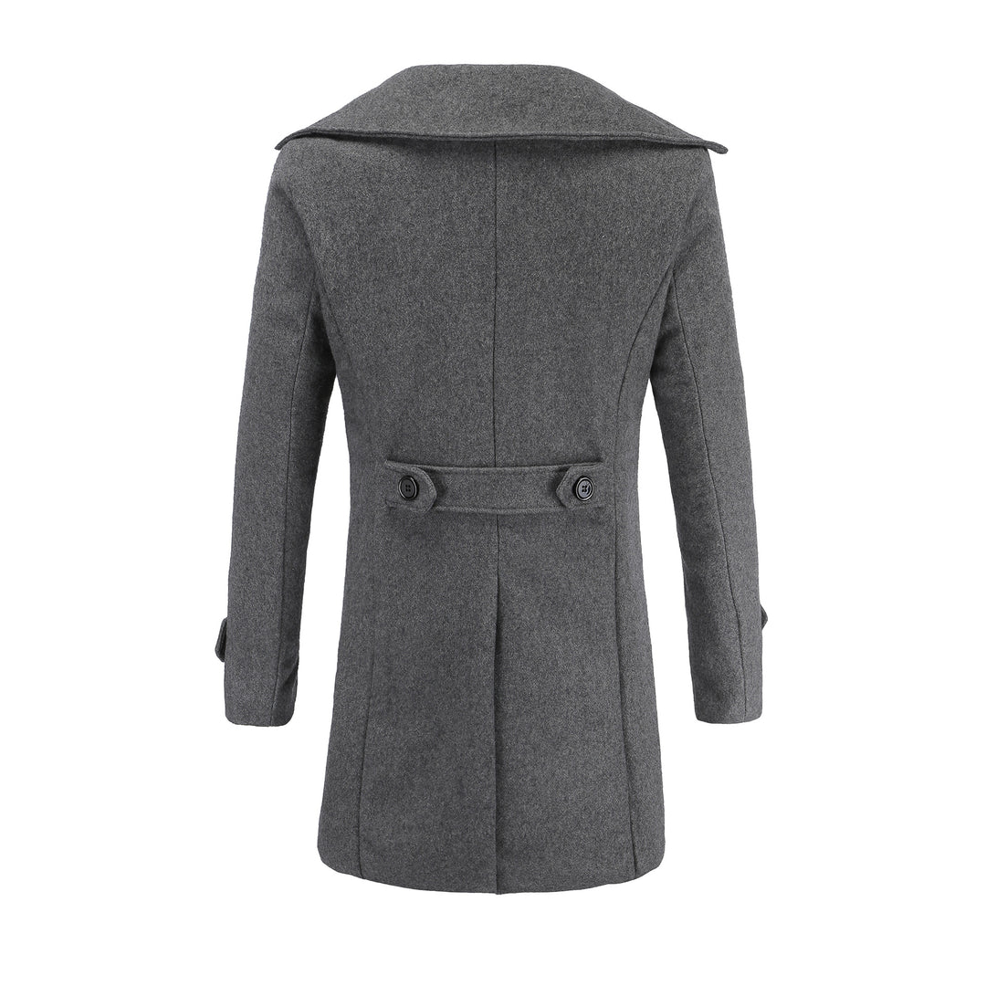 Herren eleganter Übergangsmantel mit doppelter Knopfleiste und weichem Innenfutter Aliams