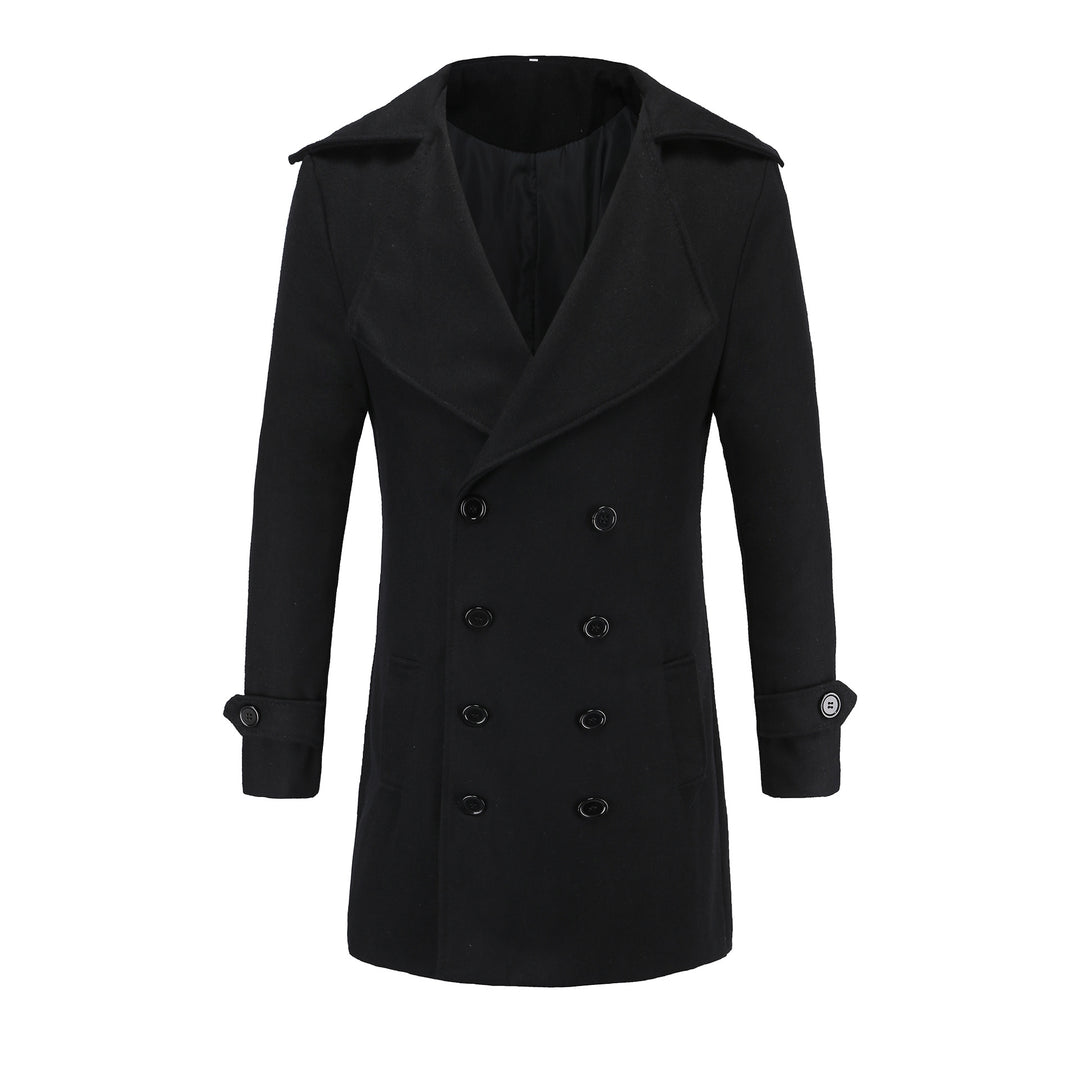 Herren eleganter Übergangsmantel mit doppelter Knopfleiste und weichem Innenfutter Aliams