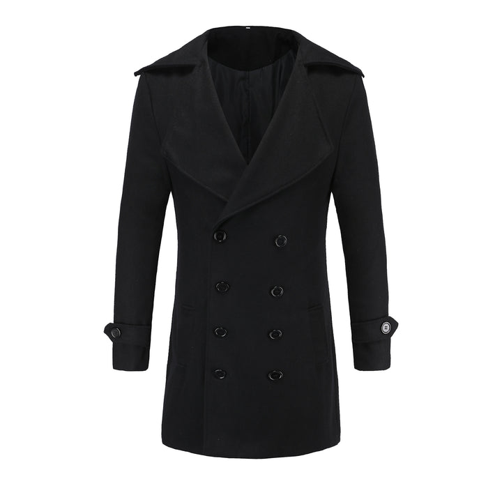 Herren eleganter Übergangsmantel mit doppelter Knopfleiste und weichem Innenfutter Aliams