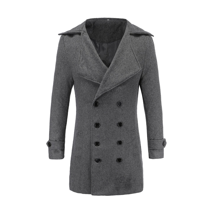 Herren eleganter Übergangsmantel mit doppelter Knopfleiste und weichem Innenfutter Aliams