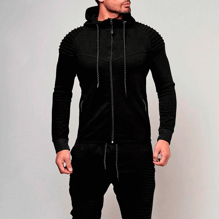 Herren Sportliche Hoodiejacke mit strukturiertem Schulterdesign und hochwertigem Material Aliams