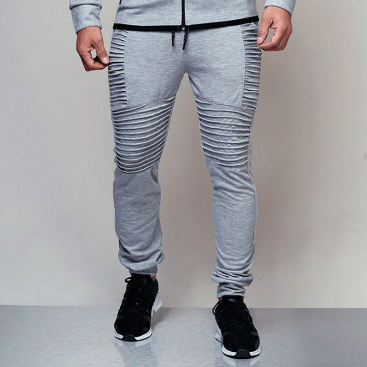 Herren Sportliche Slim-Fit Jogginghose mit innovativem Rippendesign Aliams