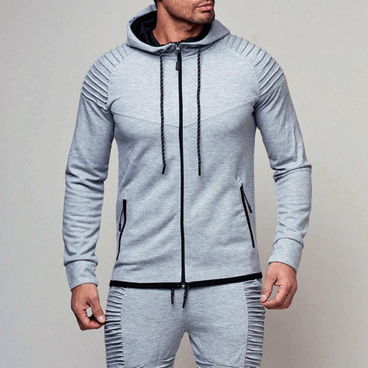 Herren Sportliche Hoodiejacke mit strukturiertem Schulterdesign und hochwertigem Material Aliams