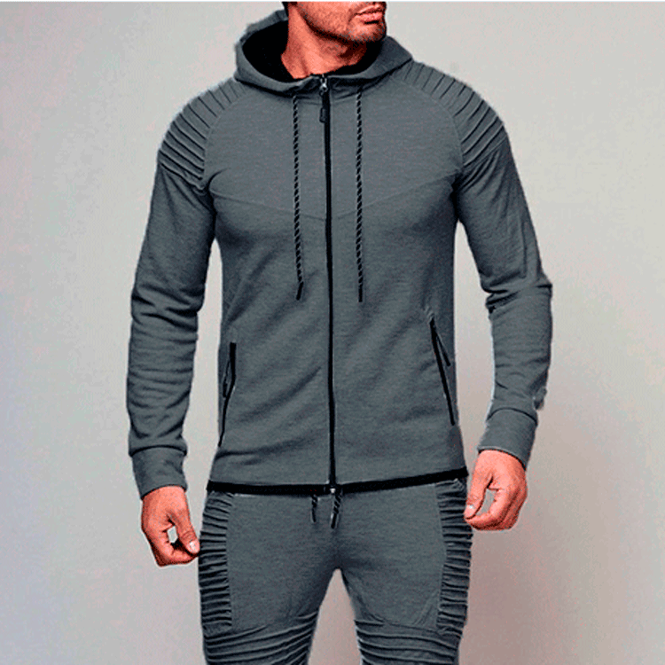 Herren Sportliche Hoodiejacke mit strukturiertem Schulterdesign und hochwertigem Material Aliams