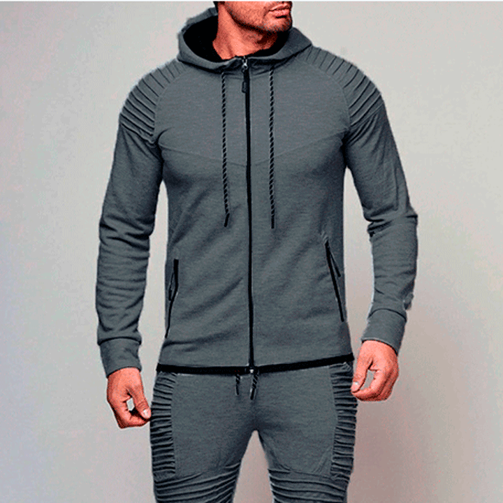Herren Sportliche Hoodiejacke mit strukturiertem Schulterdesign und hochwertigem Material Aliams