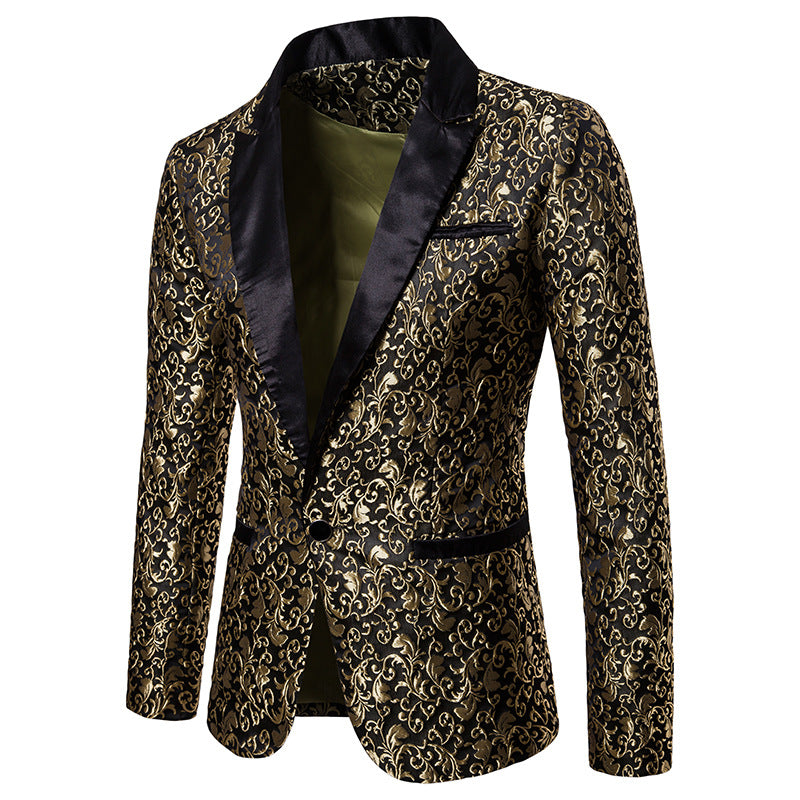 Herren Eleganter Blazer mit aufwendigem Muster und satinierter Ausstattung Aliams