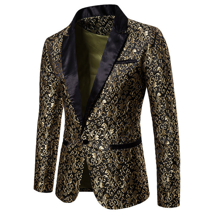 Herren Eleganter Blazer mit aufwendigem Muster und satinierter Ausstattung Aliams
