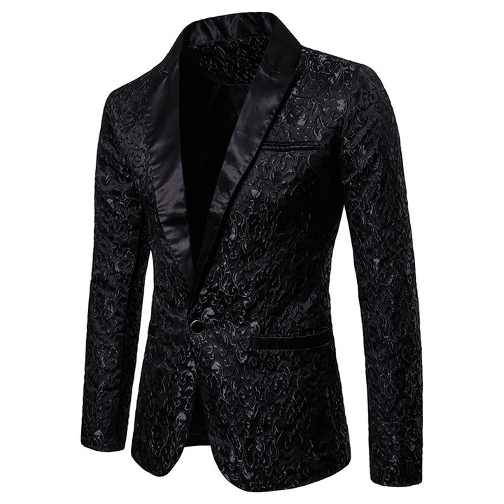 Herren Eleganter Blazer mit aufwendigem Muster und satinierter Ausstattung Aliams