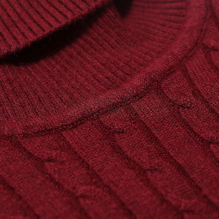 Herren Rollkragenpullover mit strukturiertem Zopfmuster Aliams