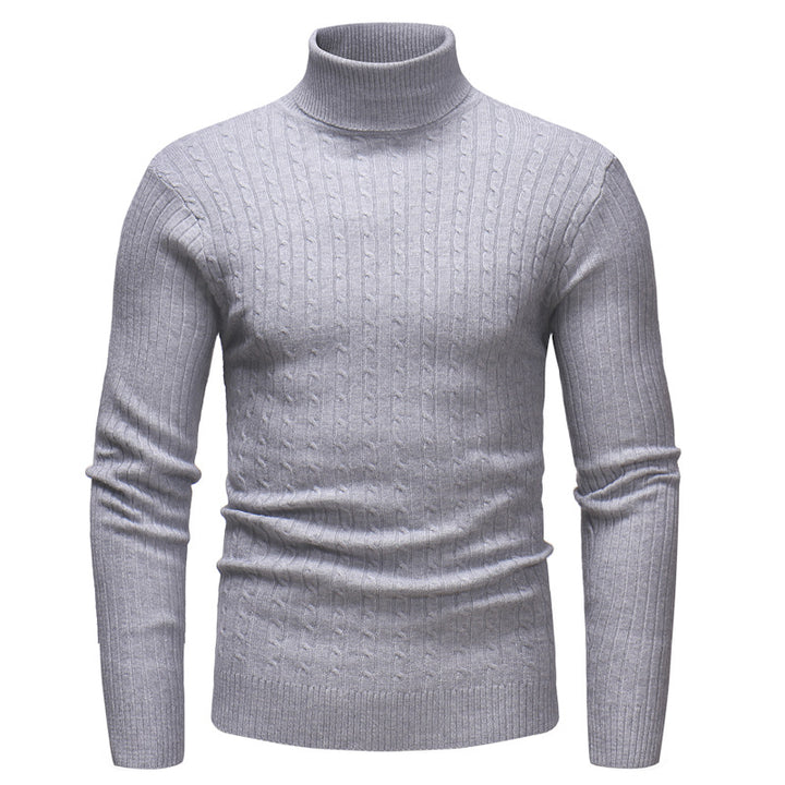 Herren Rollkragenpullover mit strukturiertem Zopfmuster Aliams