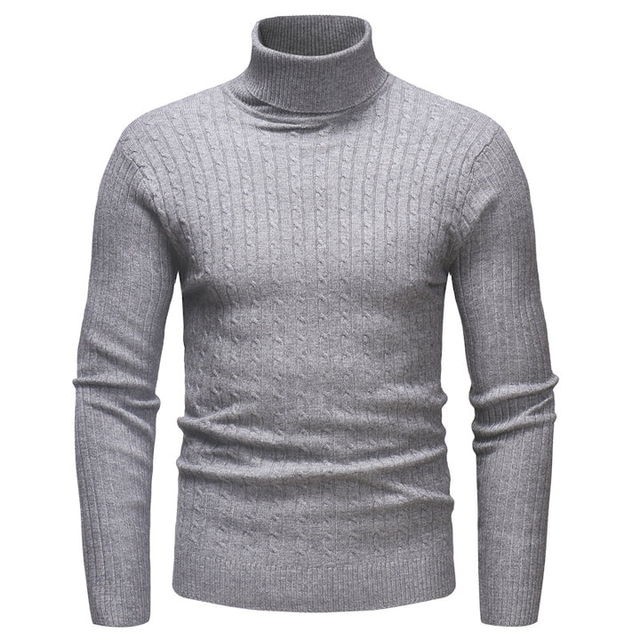 Herren Rollkragenpullover mit strukturiertem Zopfmuster Aliams